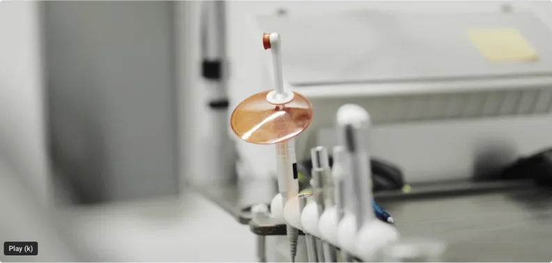 Close-up of our oral surgeon’s dental instruments used for treating patients.